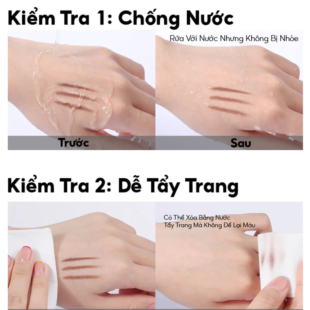 Chì kẻ mày Colorkey lâu trôi, kháng nước - 01 nâu mocha/02 nâu tây/03 đen tro 35g