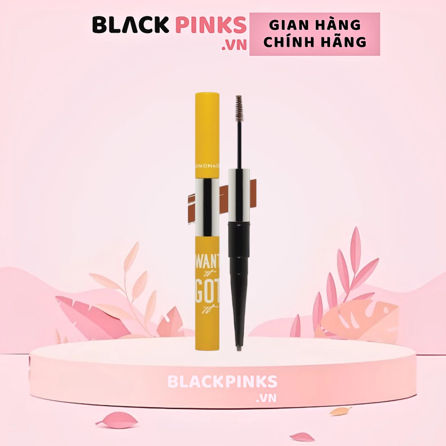 Chì kẻ mày Lemonade 2 đầu - màu nâu sáng/màu nâu đậm/màu nâu xám 2g+2ml