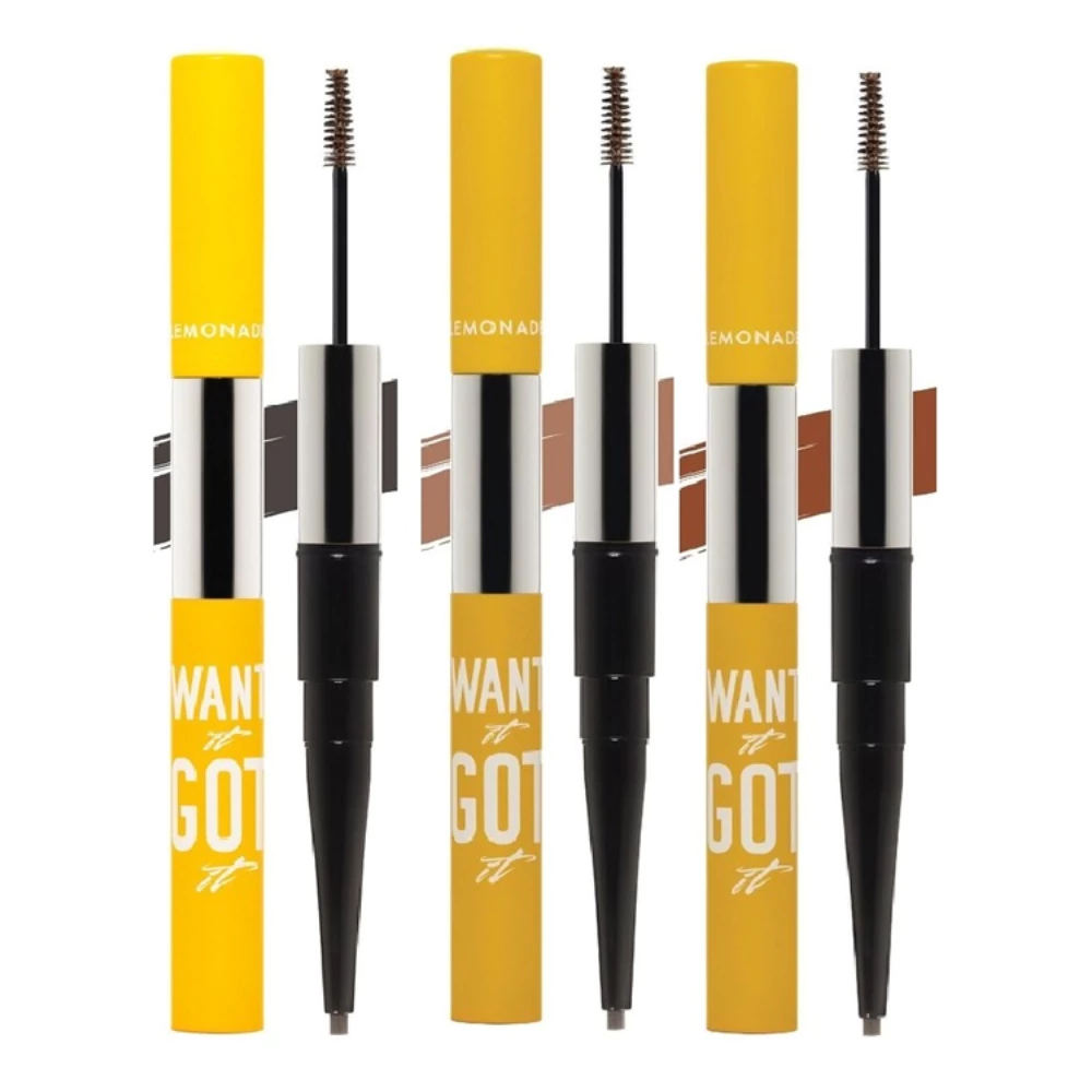 Chì kẻ mày Lemonade 2 đầu - màu nâu sáng/màu nâu đậm/màu nâu xám 2g+2ml