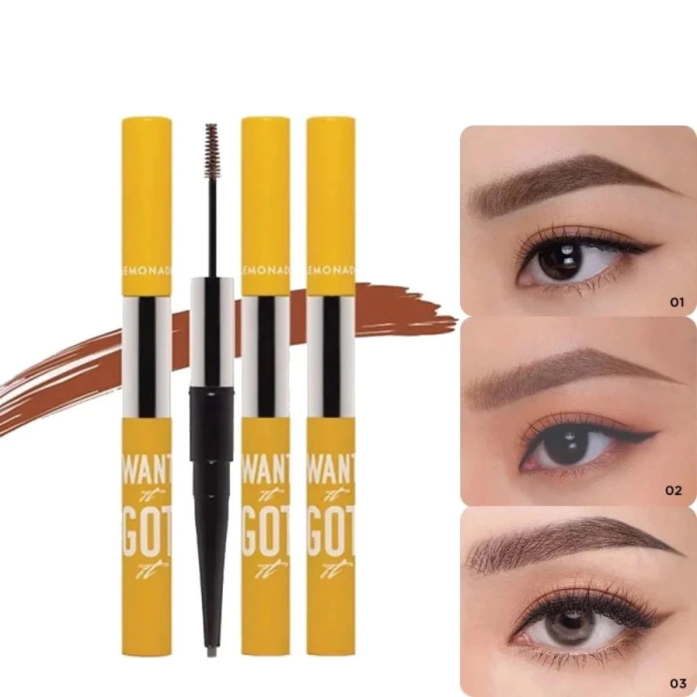 Chì kẻ mày Lemonade 2 đầu - màu nâu sáng/màu nâu đậm/màu nâu xám 2g+2ml