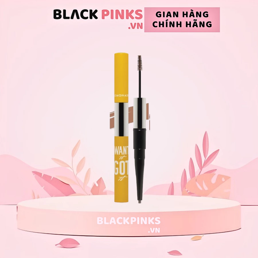 Chì kẻ mày Lemonade 2 đầu - màu nâu sáng/màu nâu đậm/màu nâu xám 2g+2ml