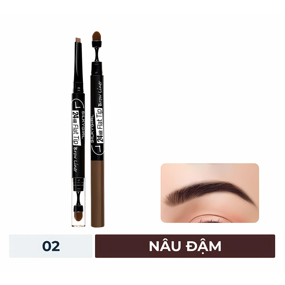 Chì kẻ mày hai đầu Silkygirl 24hr Flat Tip 0.15g