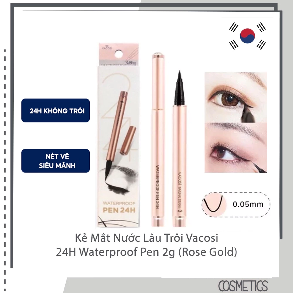 Chì vặn kẻ mắt Vacosi dạng gel màu đen 5ml