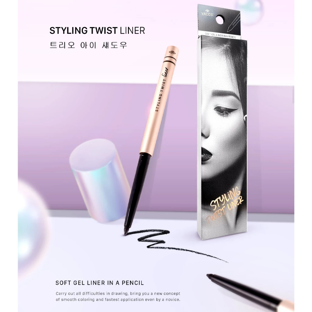 Chì vặn kẻ mắt Vacosi dạng gel màu đen 5ml