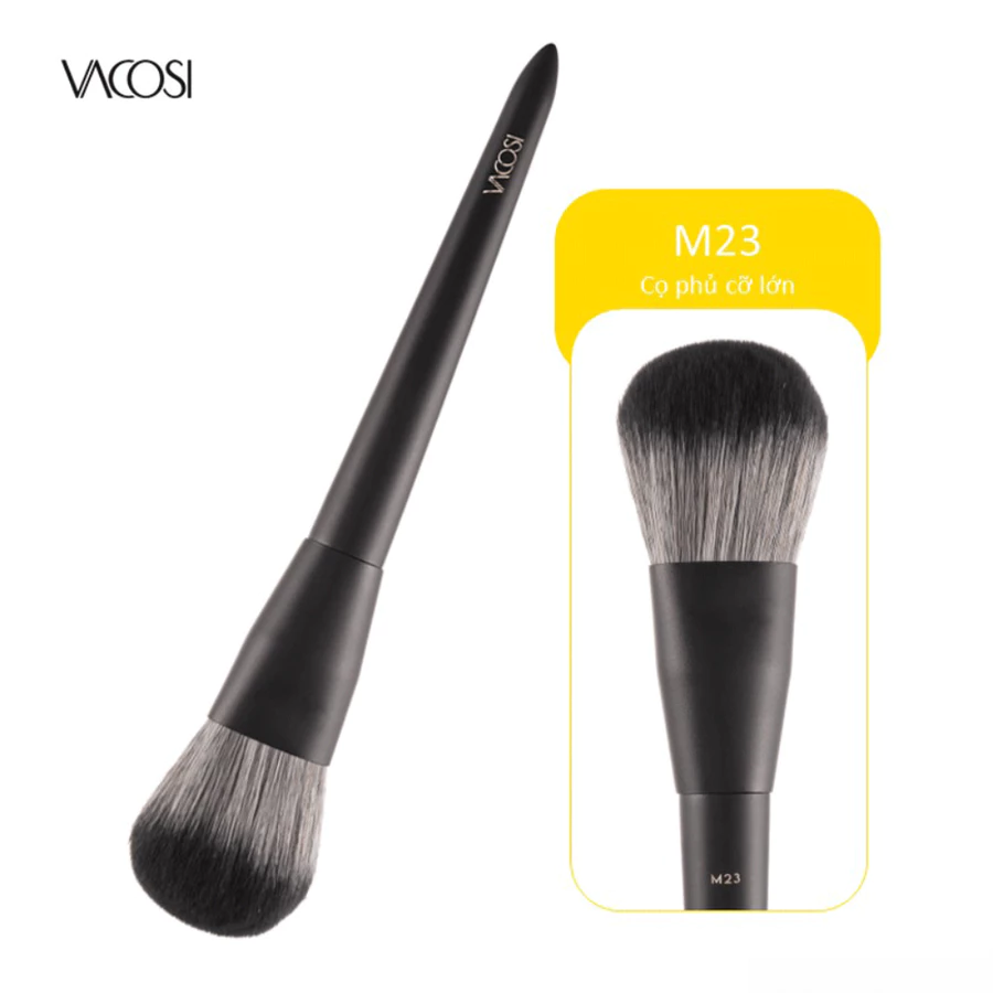 Cọ phủ & má hồng Vacosi đầu tròn M27/M03/M23/hình quạt bầu M33