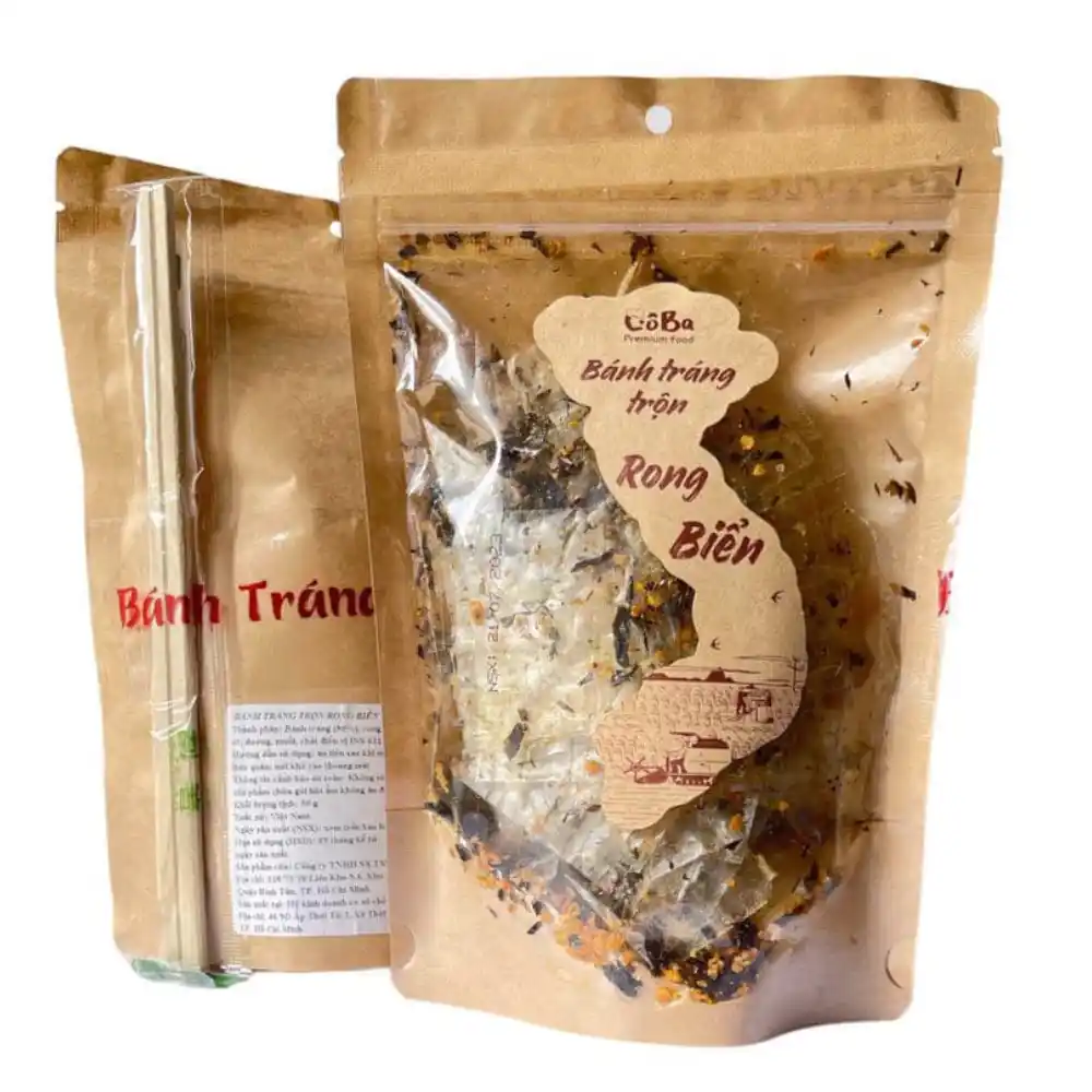Combo 5/10 gói bánh tráng trộn gà cay/rong biển/rong biển gà cay/sate tép/sate bò Cô Ba 50g