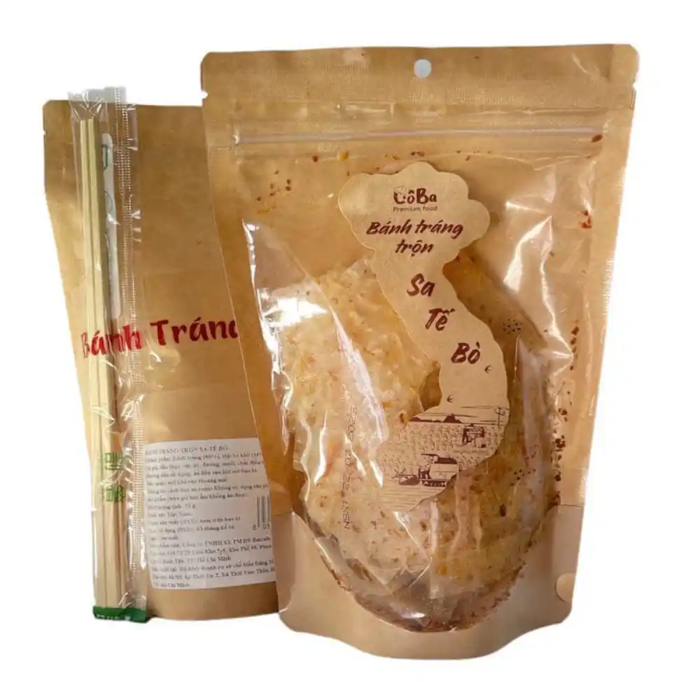 Combo 5/10 gói bánh tráng trộn gà cay/rong biển/rong biển gà cay/sate tép/sate bò Cô Ba 50g