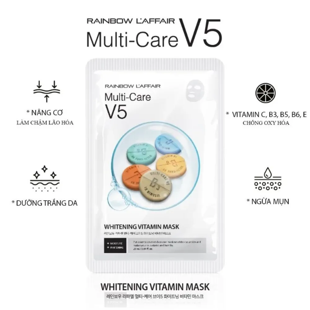 Hộp 10 miếng mặt nạ Rainbow L’affair Multi-care 25ml