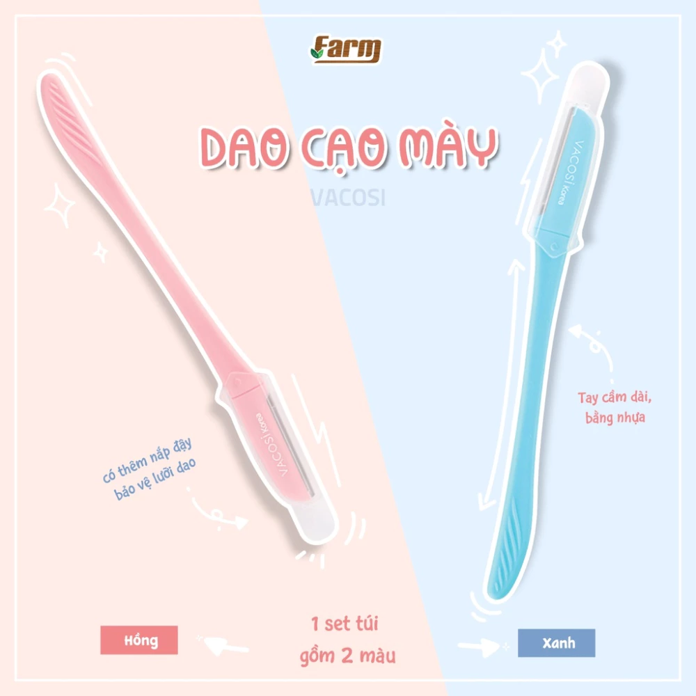 Dao cạo chân mày Vacosi DC06 (2 cây)
