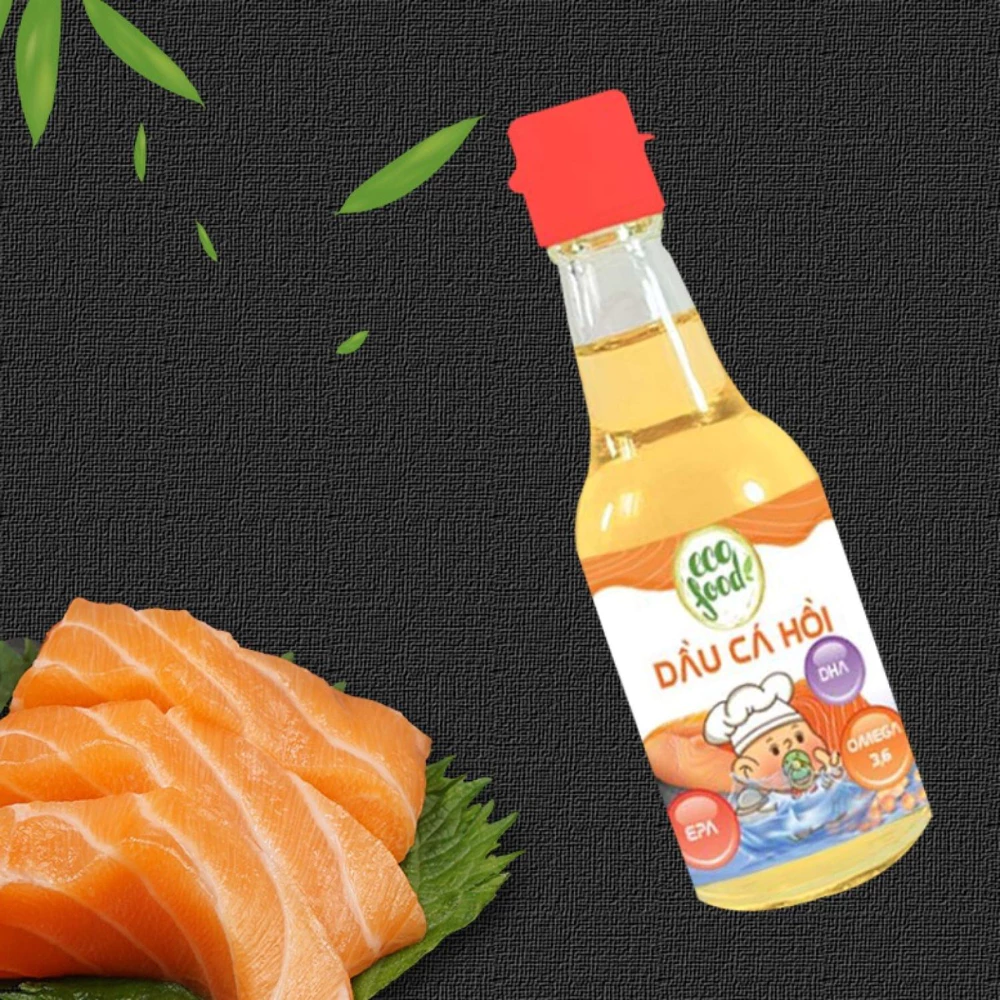 Dầu cá hồi nguyên chất Ecofood 60ml dành cho trẻ từ 6 tháng tuổi