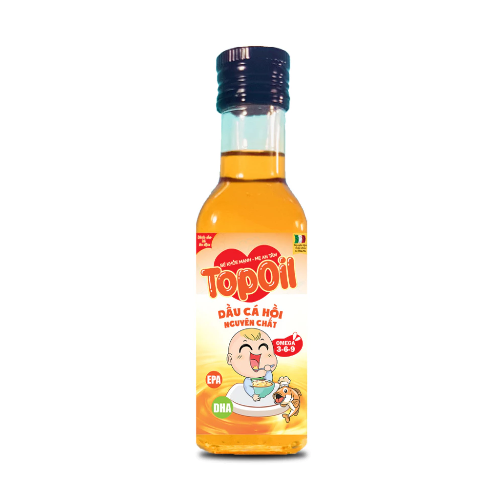 Dầu cá hồi nguyên chất Topoil 60ml/100ml dành cho bé từ 6 tháng tuổi