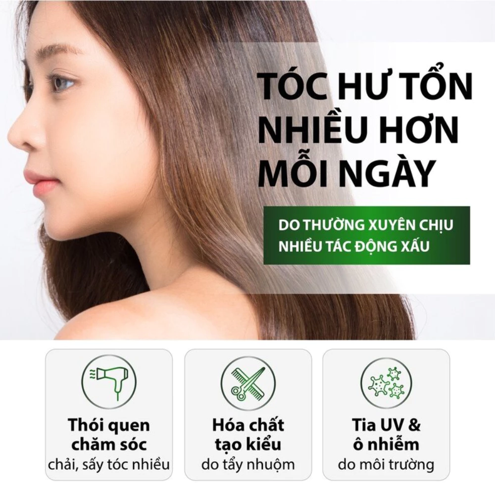 Dầu dưỡng tóc Milaganics Vitamin E, Sachi phục hồi tóc 80ml