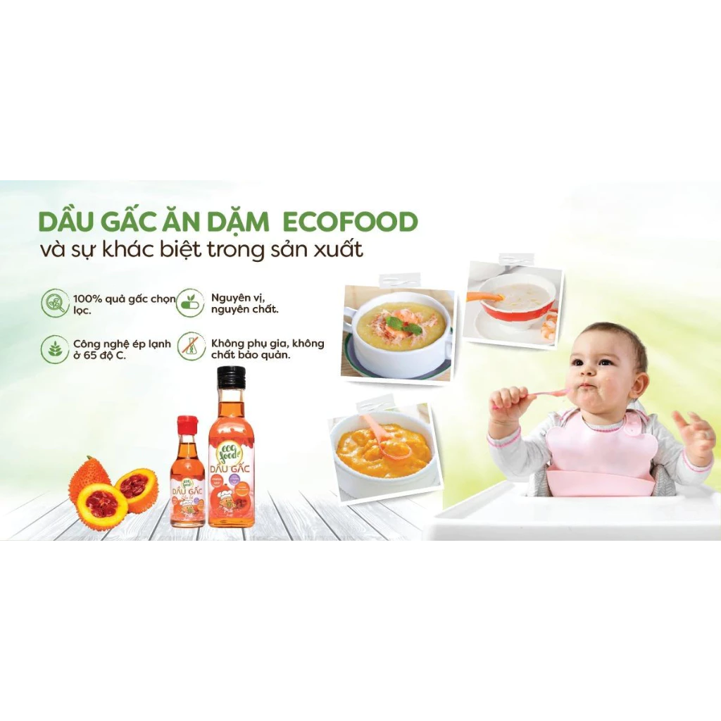 Dầu gấc nguyên chất Ecofood 150ml dành cho bé từ 6 tháng tuổi
