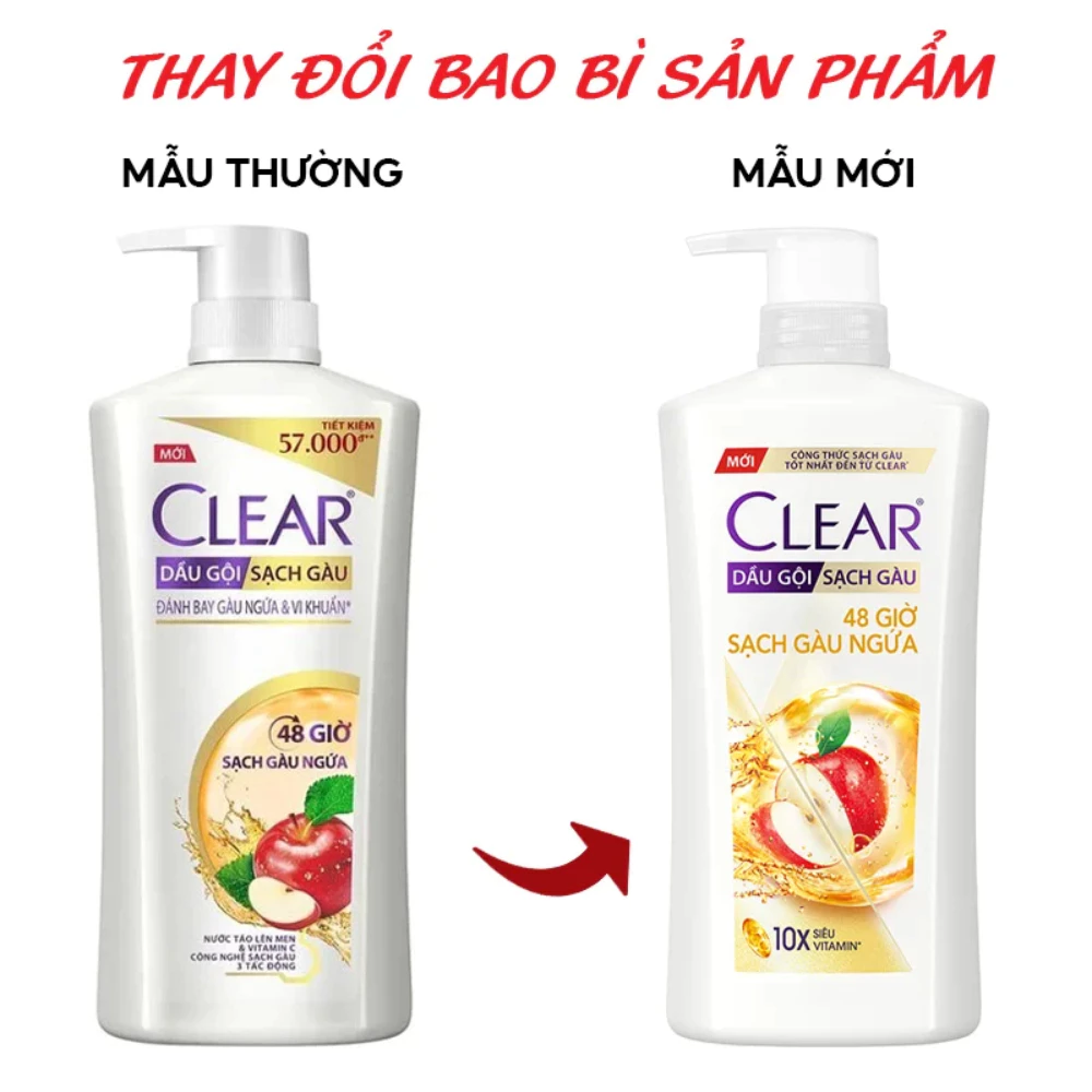 Dầu gội Clear 48 giờ sạch gàu ngứa 630g