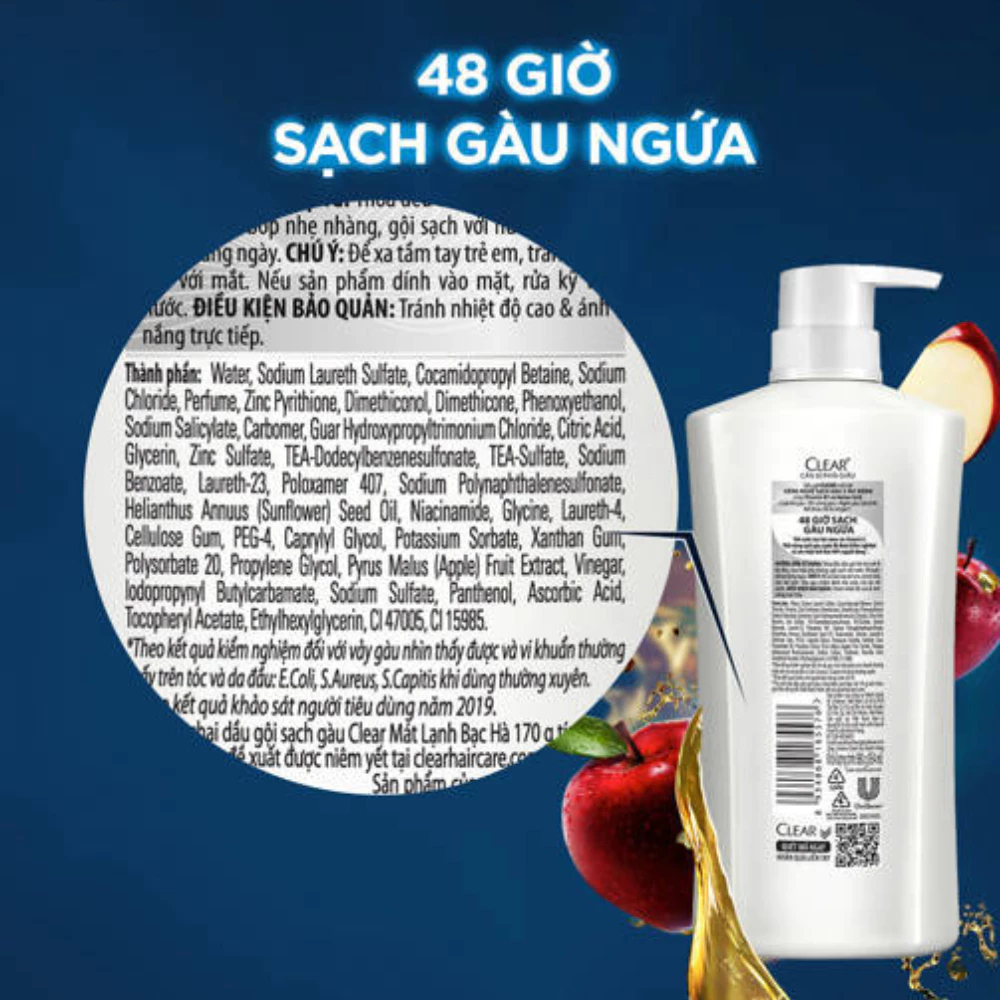 Dầu gội Clear 48 giờ sạch gàu ngứa 630g