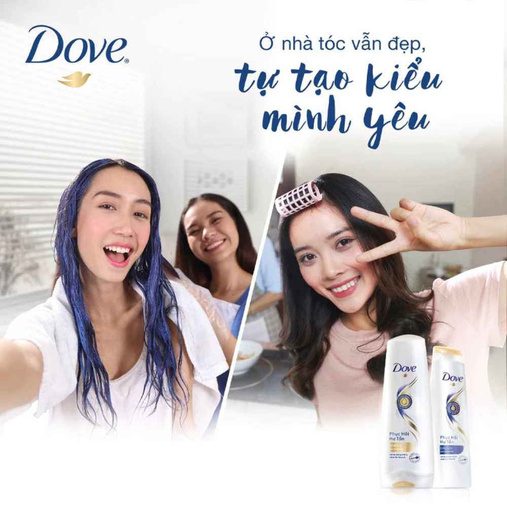 Dầu gội Dove hỗ trợ phục hồi tóc hư tổn 640g/880g