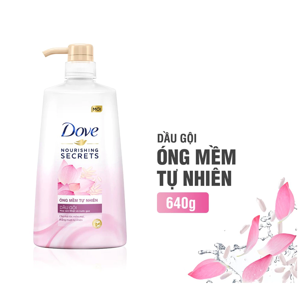 Dầu gội Dove óng mềm tự nhiên 640g