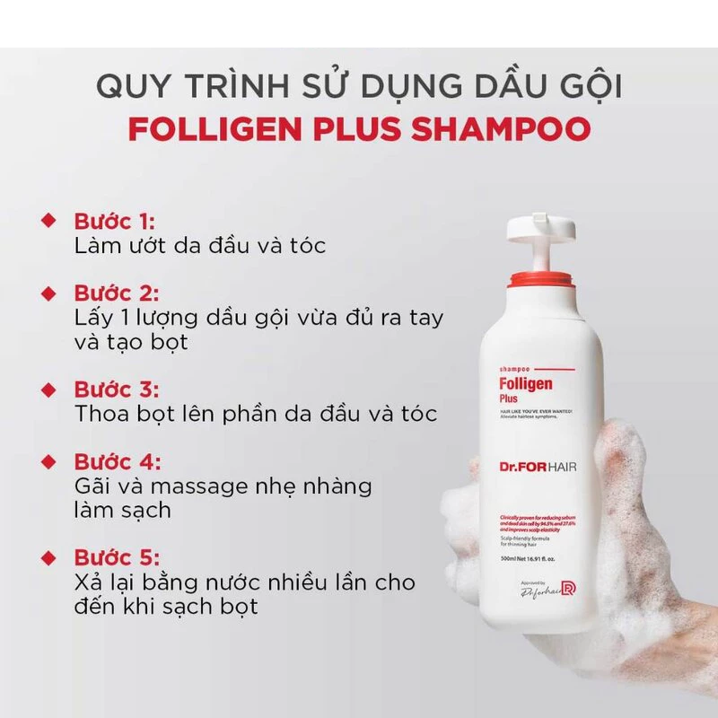Dầu gội Dr.Forhair giảm gãy rụng, giúp mọc tóc 500ml