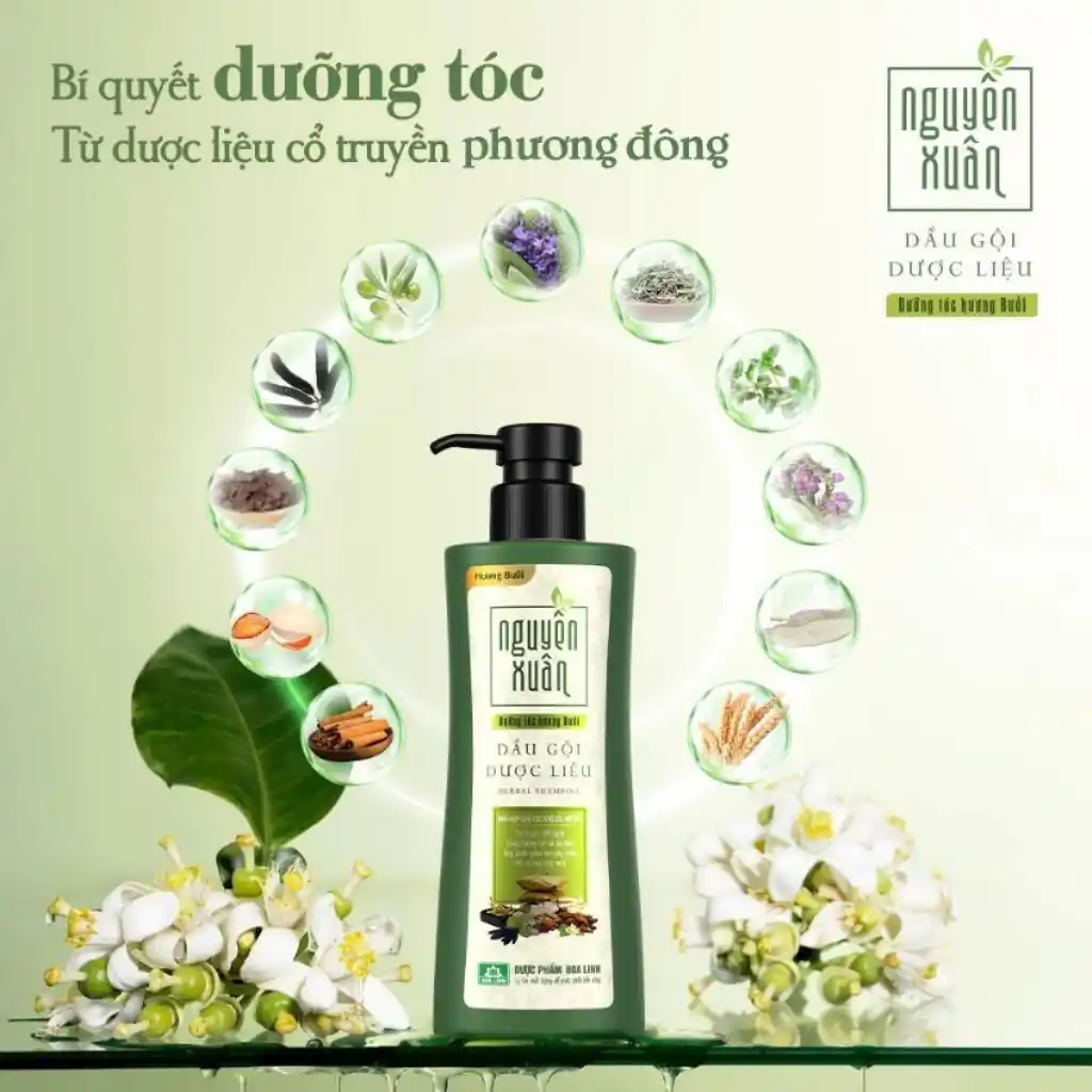 Dầu gội dược liệu Nguyên Xuân dưỡng tóc hương bưởi chai 200ml/250ml/450ml