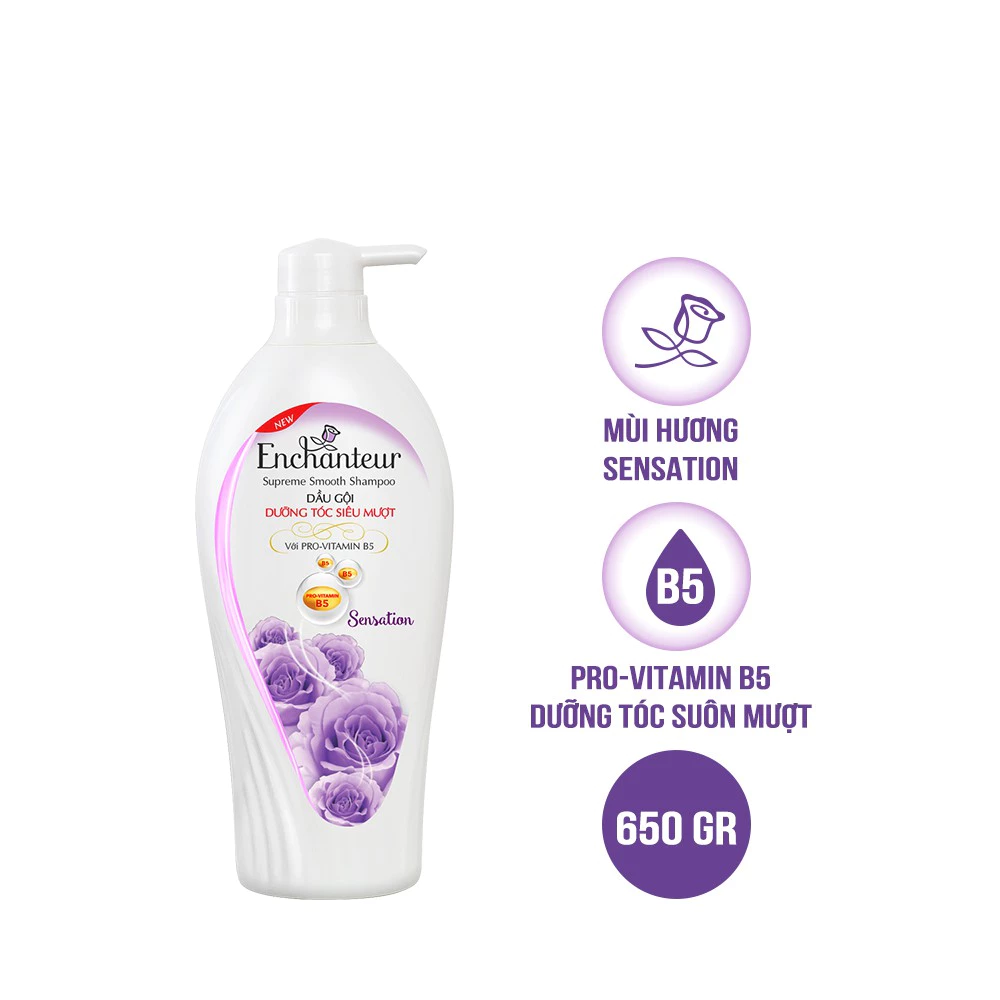 Dầu gội Enchanteur dưỡng tóc siêu mượt Sensation 650g