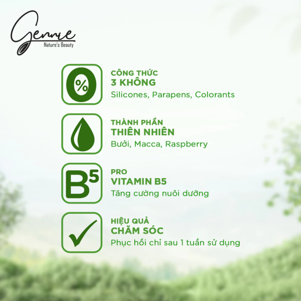 Dầu gội Gennie Macadamia phục hồi hư tổn 400ml