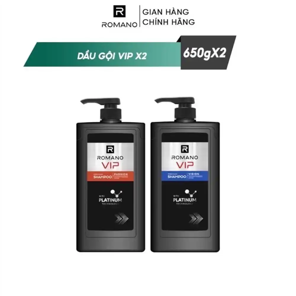 Dầu gội hương nước hoa cao cấp Romano VIP Vision/Passion 650g