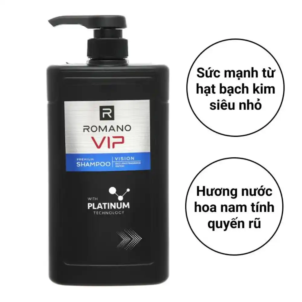 Dầu gội hương nước hoa cao cấp Romano VIP Vision/Passion 650g