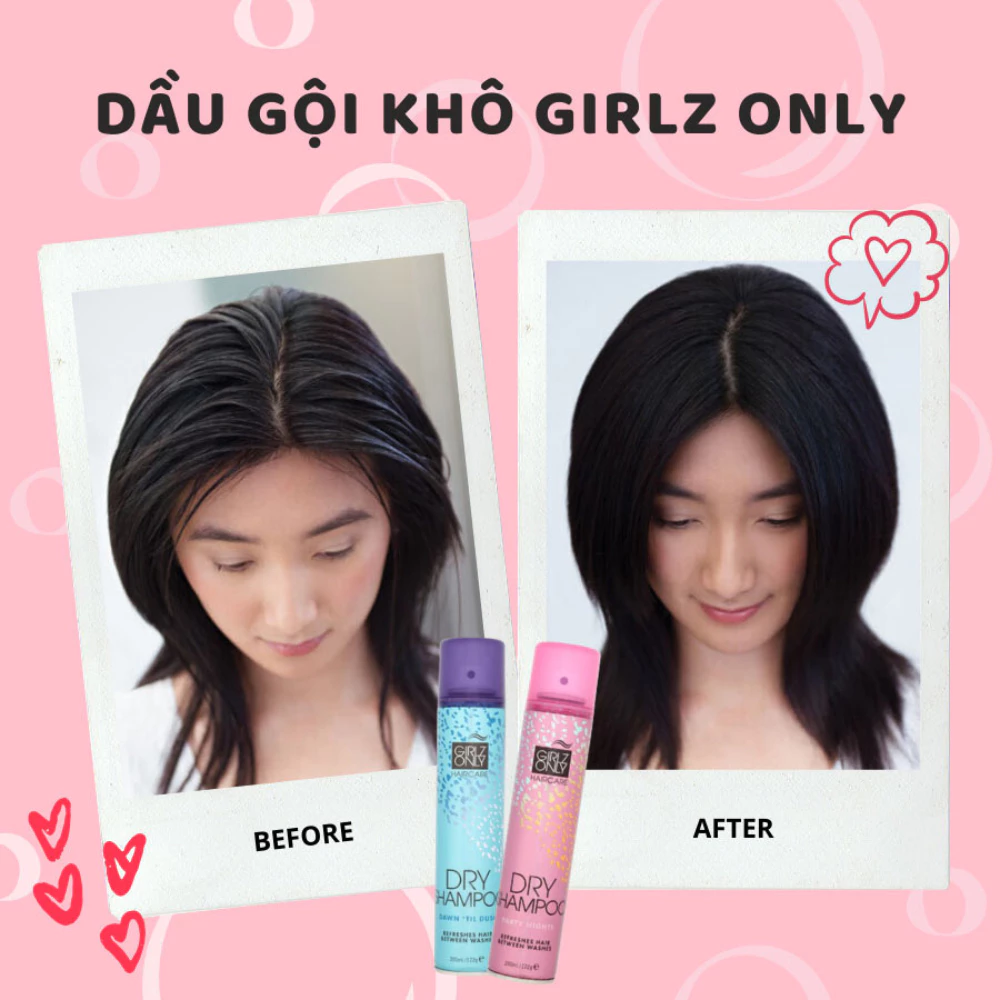 Dầu gội khô GIRLZ ONLY hương cam quýt/trái cây/tóc bồng bềnh/tóc bết rối/làm sạch tóc/cho tóc sáng màu/tối màu 200ml