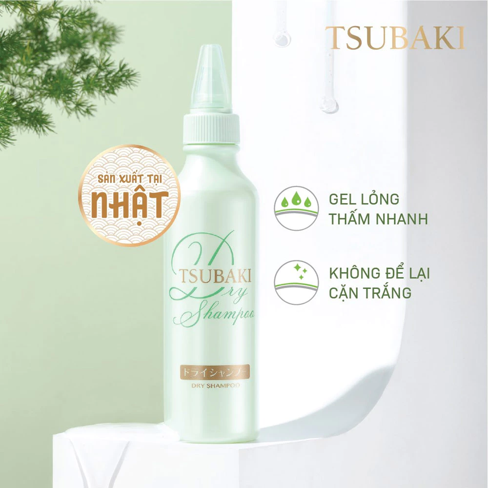 Dầu gội khô Tsubaki dạng gel dành cho tóc dầu, bết 180ml
