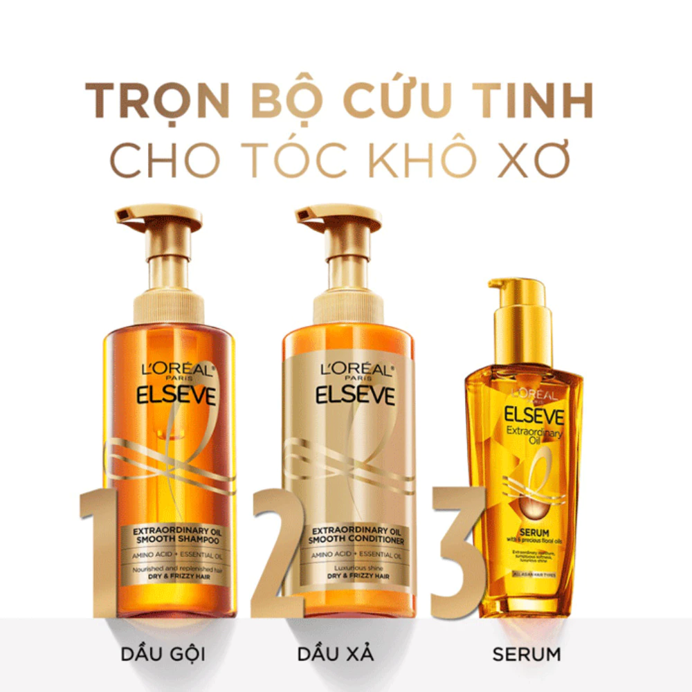 Dầu gội L'Oreal Paris dưỡng tóc suôn mượt tóc cao cấp 440ml