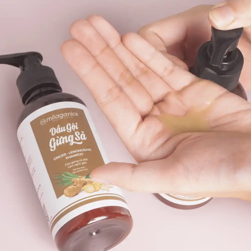 Dầu gội Milaganics chiết xuất Gừng Sả làm sạch gàu 250ml