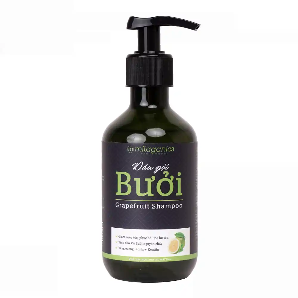 Dầu gội Milaganics tinh dầu Bưởi kích thích mọc tóc 280ml