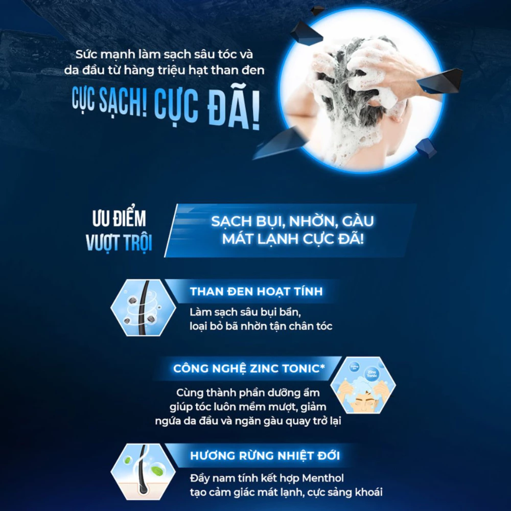 Dầu gội Oxy tác động sâu dành cho nam 500ml