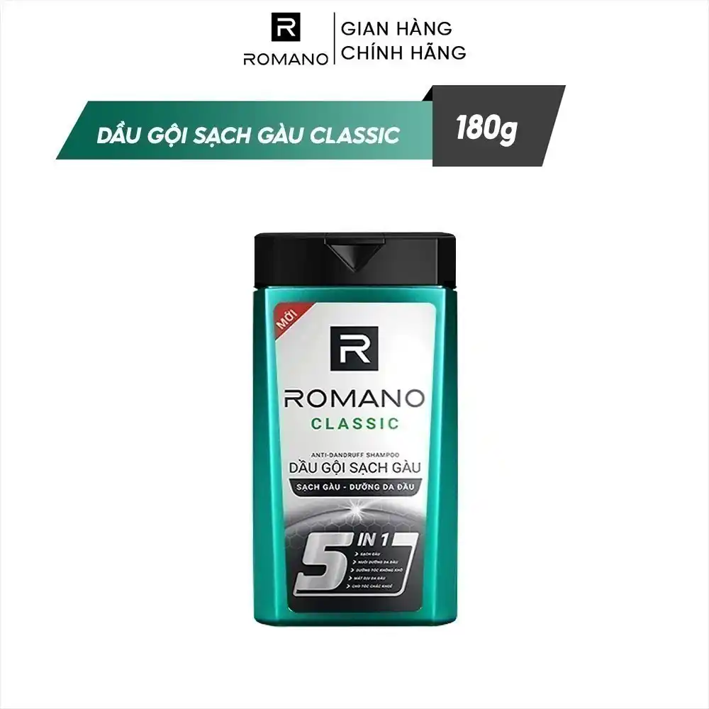 Dầu gội sạch gàu hương nước hoa Romano Classic/Force 180g