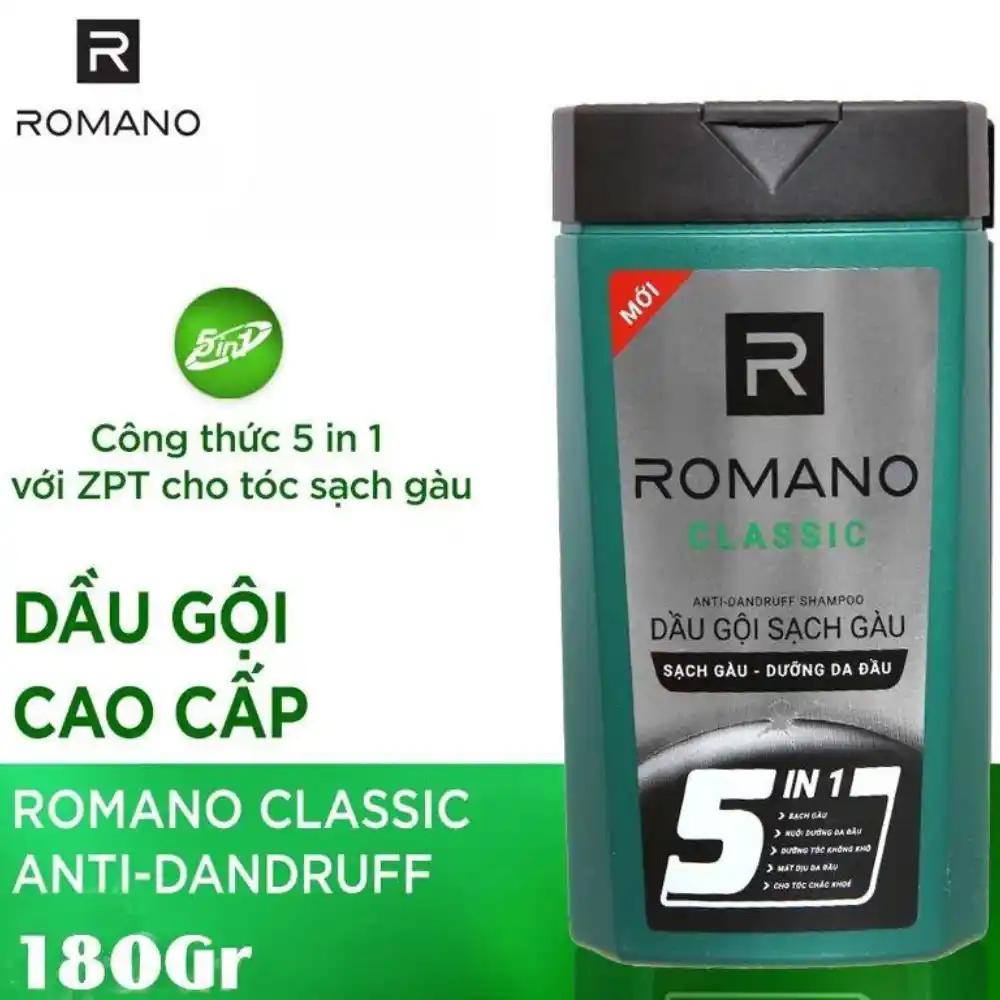 Dầu gội sạch gàu hương nước hoa Romano Classic/Force 180g