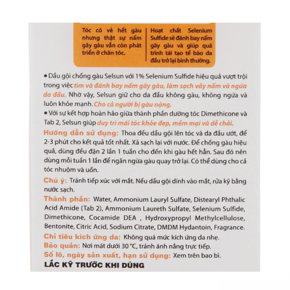 Dầu gội Selsun ngừa gàu và ngứa 1% Selenium Sulfide 50ml/100ml/250ml