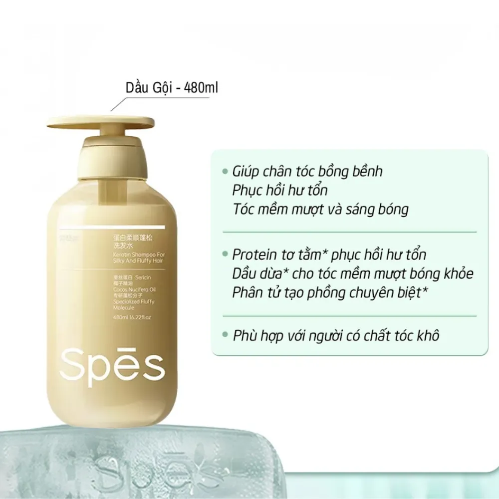 Dầu gội Spes Keratin Silky 480ml