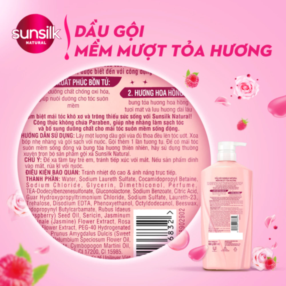 Dầu gội Sunsilk Natural mềm mượt tỏa hương 650g