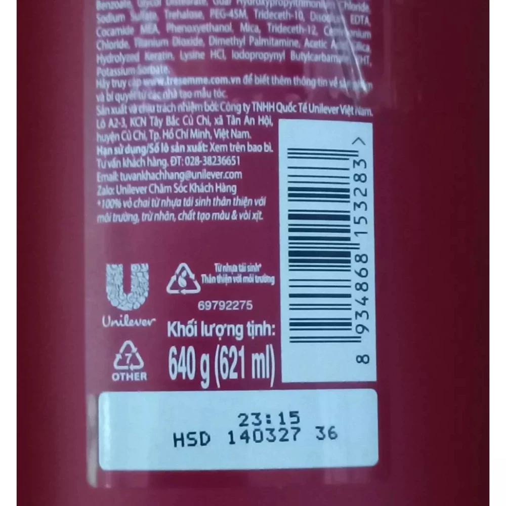 Dầu gội TRESemmé vào nếp suôn mượt 640g/850g