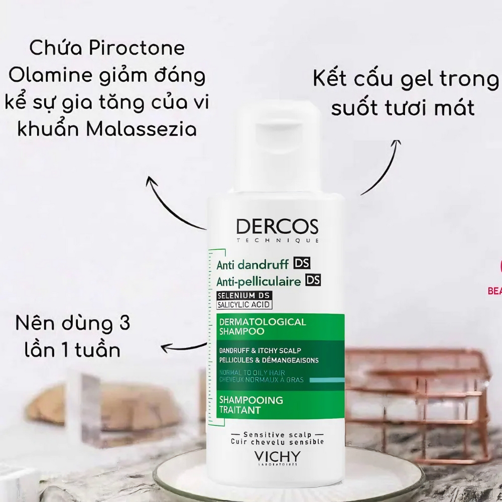 Dầu gội Vichy sạch gàu cho da đầu dầu, ngứa 75ml
