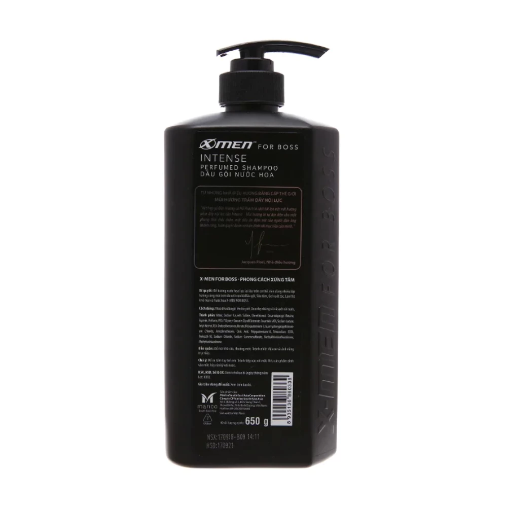 Dầu gội X-Men For Boss Intense hương trầm nội lực 650g