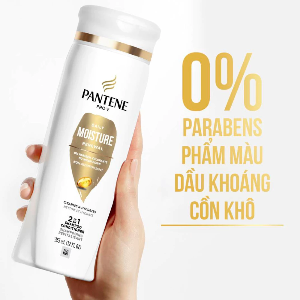 Dầu gội xả 2in1 Pantene dưỡng ẩm tóc 355ml