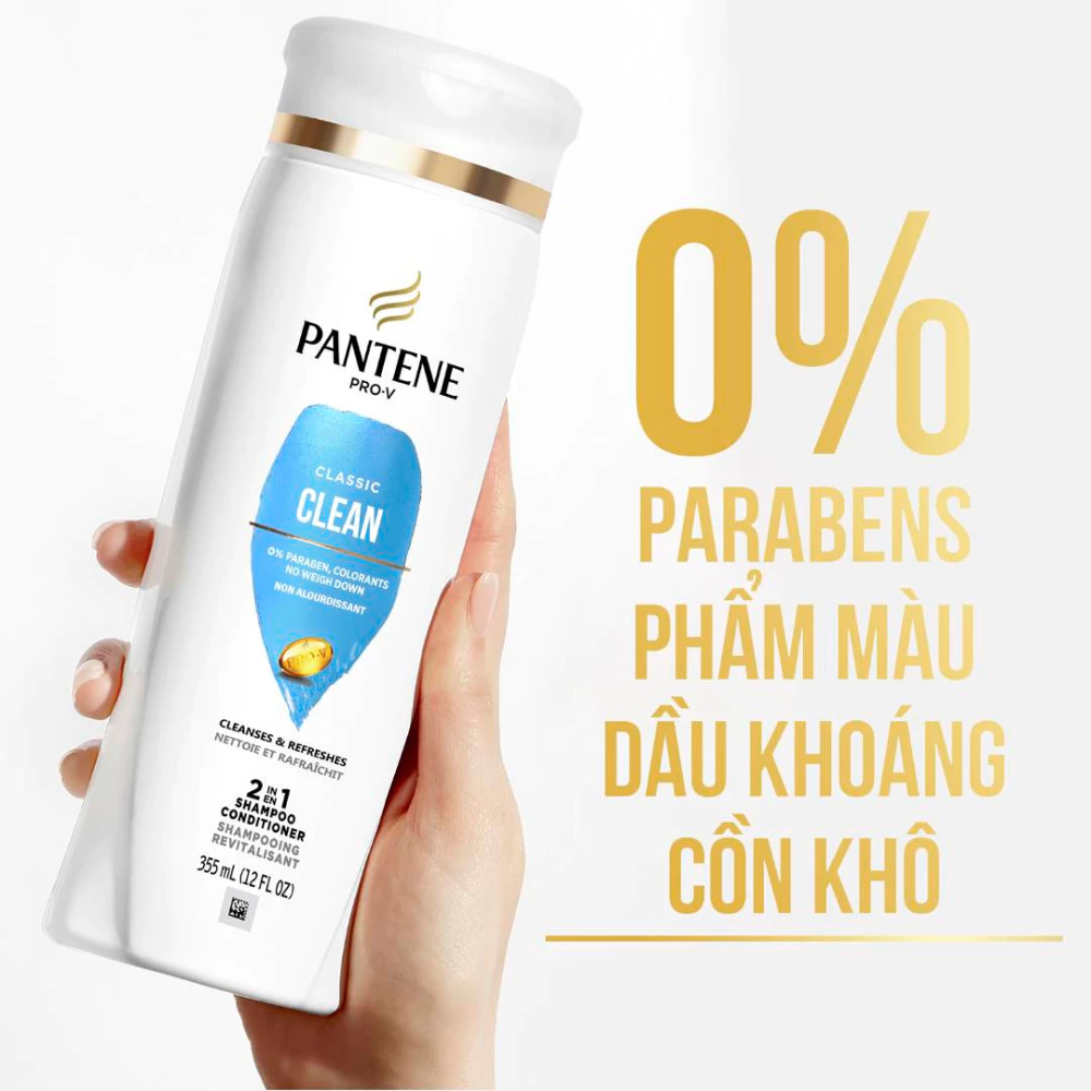 Dầu gội xả 2in1 Pantene sạch sâu chắc khỏe 355ml