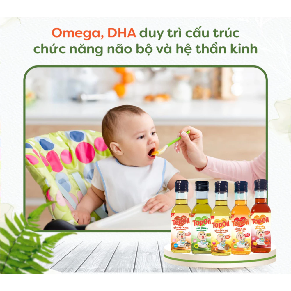 Dầu hạt chia nguyên chất Topoil 60ml/100ml dành cho bé từ 6 tháng tuổi