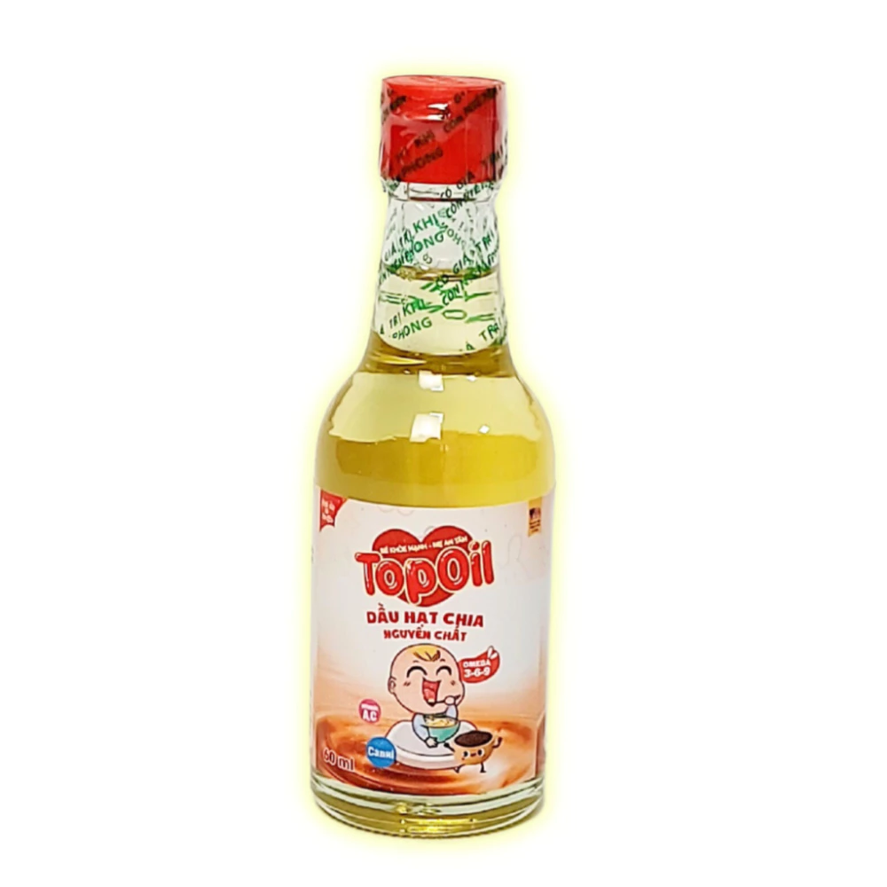 Dầu hạt chia nguyên chất Topoil 60ml/100ml dành cho bé từ 6 tháng tuổi