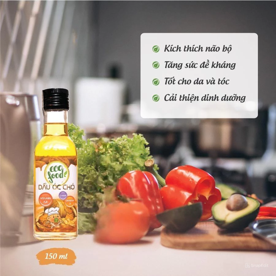 Dầu óc chó nguyên chất Ecofood 150ml dành cho bé từ 6 tháng tuổi
