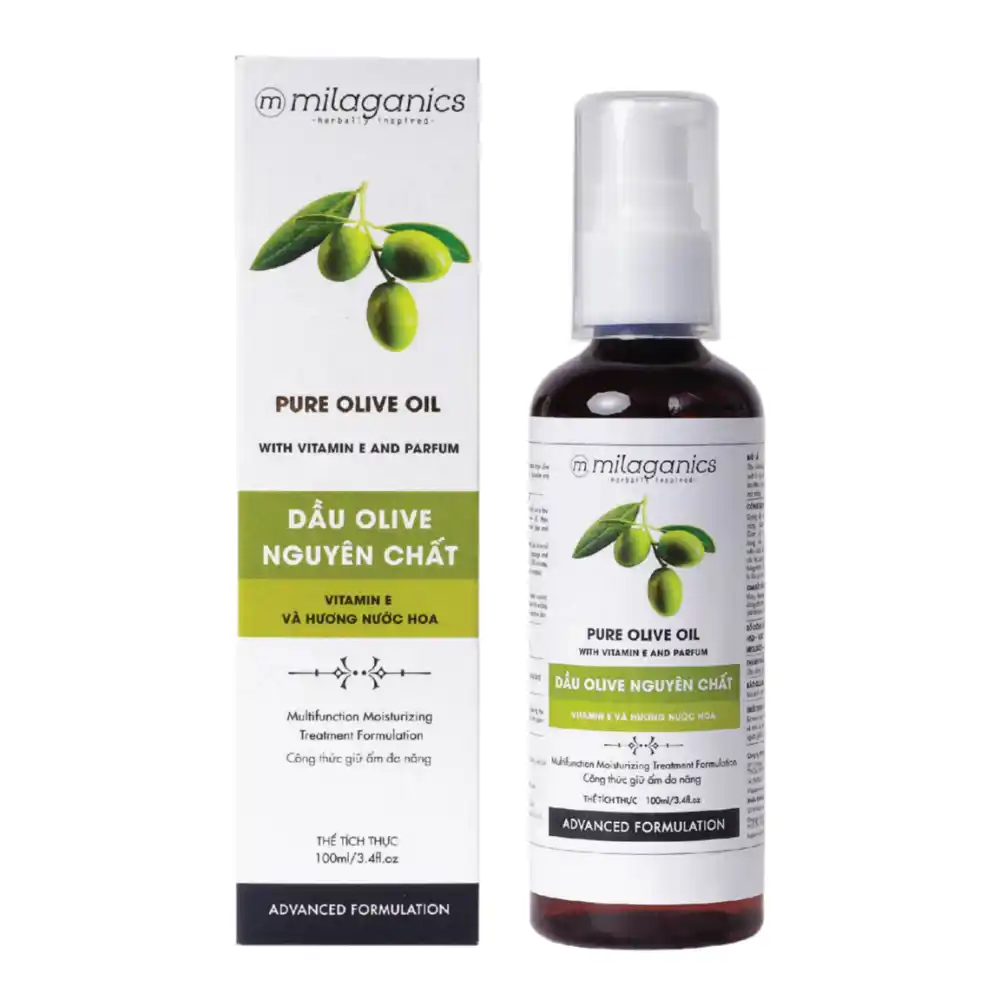Dầu Olive Milaganics nguyên chất dưỡng da, dưỡng tóc 100ml /250ml
