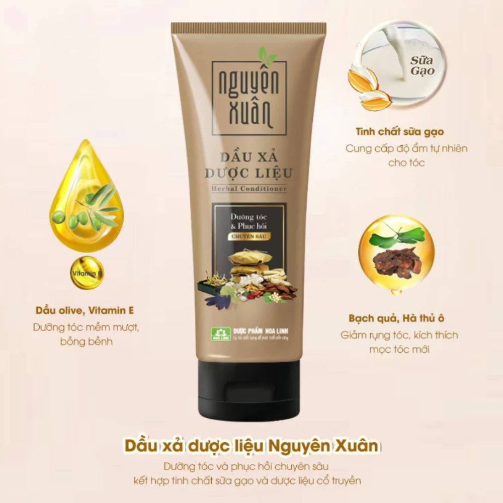 Dầu xả dược liệu Nguyên Xuân từ sữa gạo phục hồi tóc 180ml /330ml