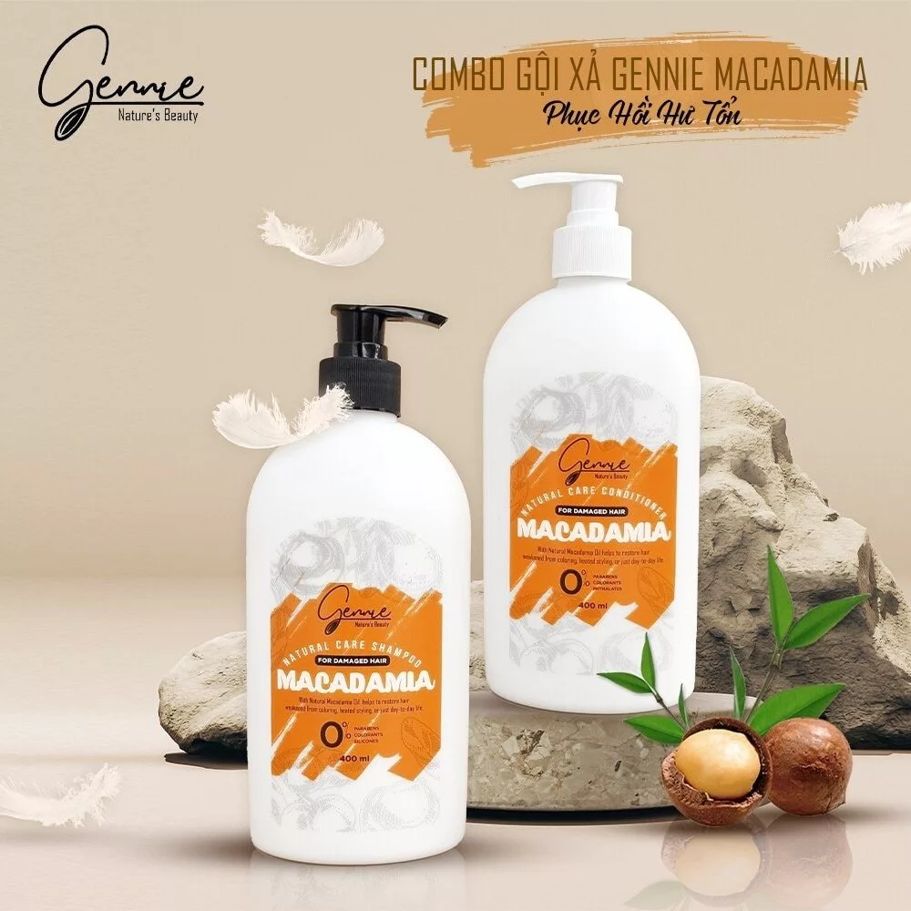Dầu xả Gennie Macadamia phục hồi hư tổn 400ml