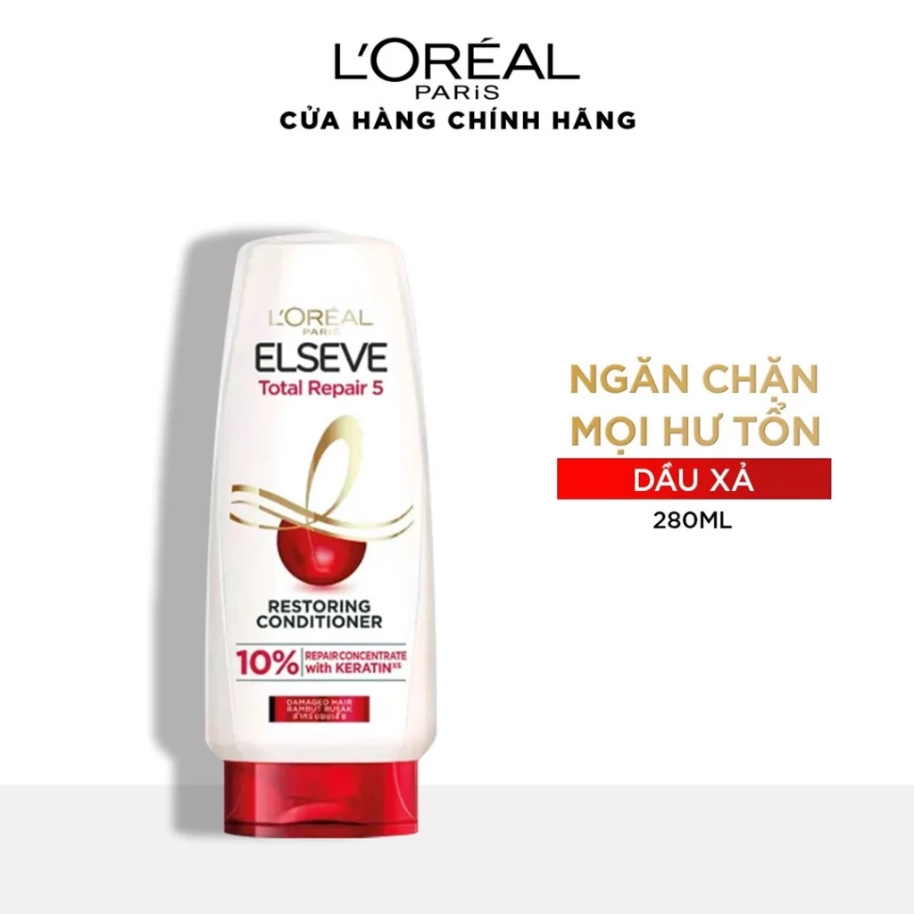 Dầu xả L'Oreal Paris giảm 5 dấu hiệu của tóc hư tổn 280ml